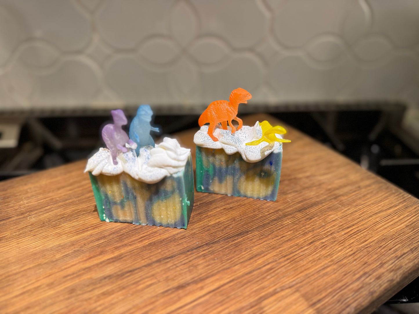 LIMITED Kids Collection of Handmade Soaps including a Toy! Made with coconut milk and oatmeal. Glow in the dark!
