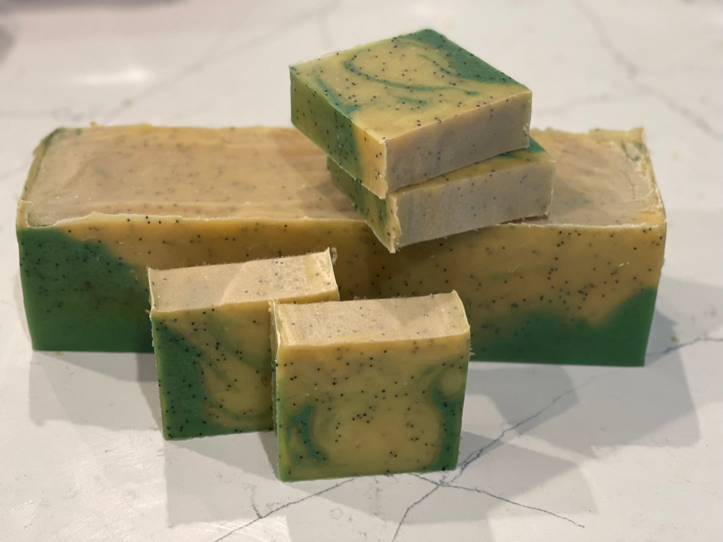 Lemongrass Verbana Luxury Handmade Soap with coconut milk and poppy seeds