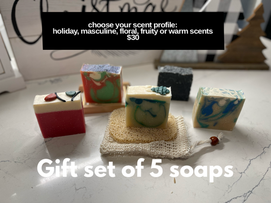 Gift set of 5 luxury handmade soaps