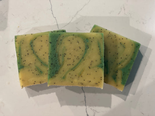 Lemongrass Verbana Luxury Handmade Soap with coconut milk and poppy seeds