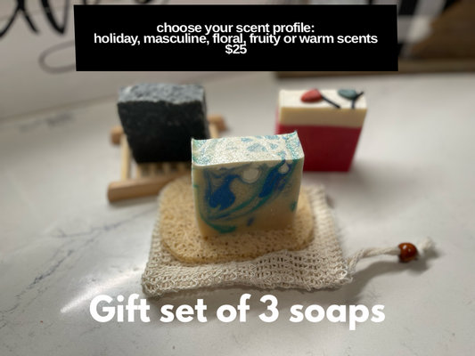 Gift set of 3 luxury handmade soaps